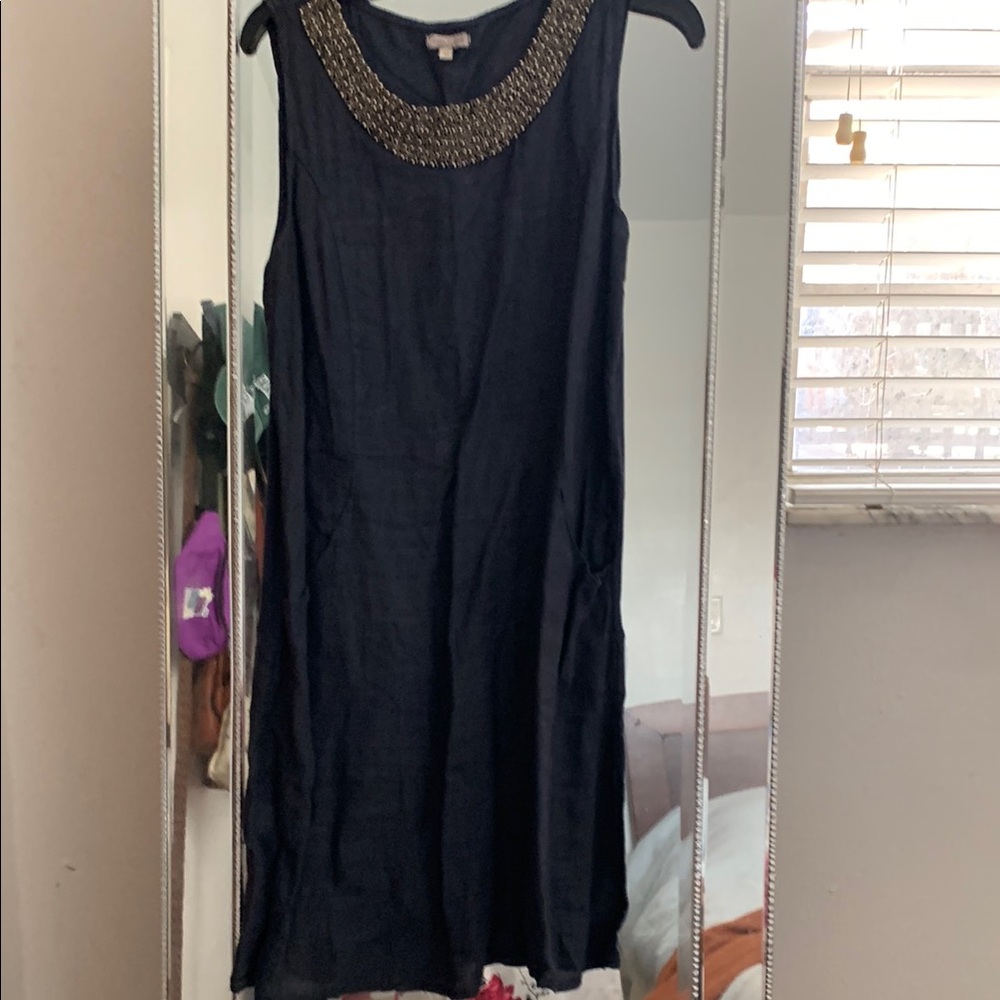 Lina Blue and Gold Sequin Embellished Mini Dress